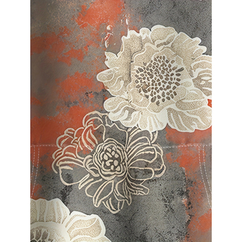 Kapuutsita sviiter, lillemustriline täisprind, fliisvooder, ramie 51–70%, kardigan-stiil, 400 g+