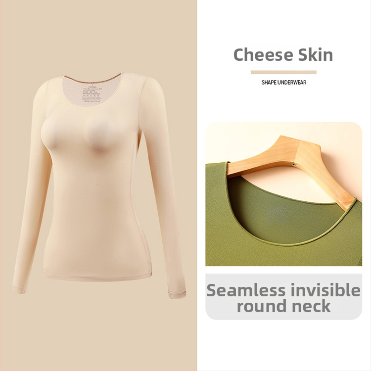 Moterų ultra plonas bešiuvas šilumos termo apatinių komplektas — ilgų rankovių viršūnė ir ilgoms kelnioms; anti‑statinis, kūno formavimas, hidracija hialurono rūgštimi; audinys: nailonas-spandeks (80–90% spandekso).