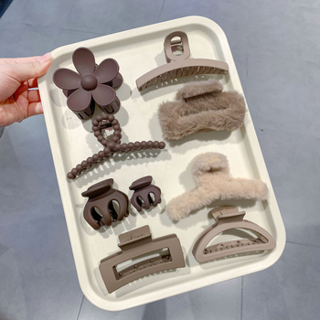 Leopardi printi juukseklipsid, gripper-mehhanismiga, plastikust, Qiyi, naistele