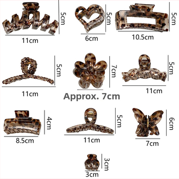 Leopardi printi juukseklipsid, gripper-mehhanismiga, plastikust, Qiyi, naistele