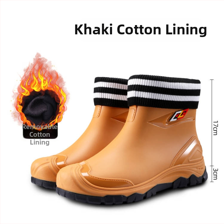 Meeste PVC vihmajalatsid voodriga kunstkarusnahaga, EVA sisetald, kummist talla, vastupidavad, soojad, nelja aastaajas