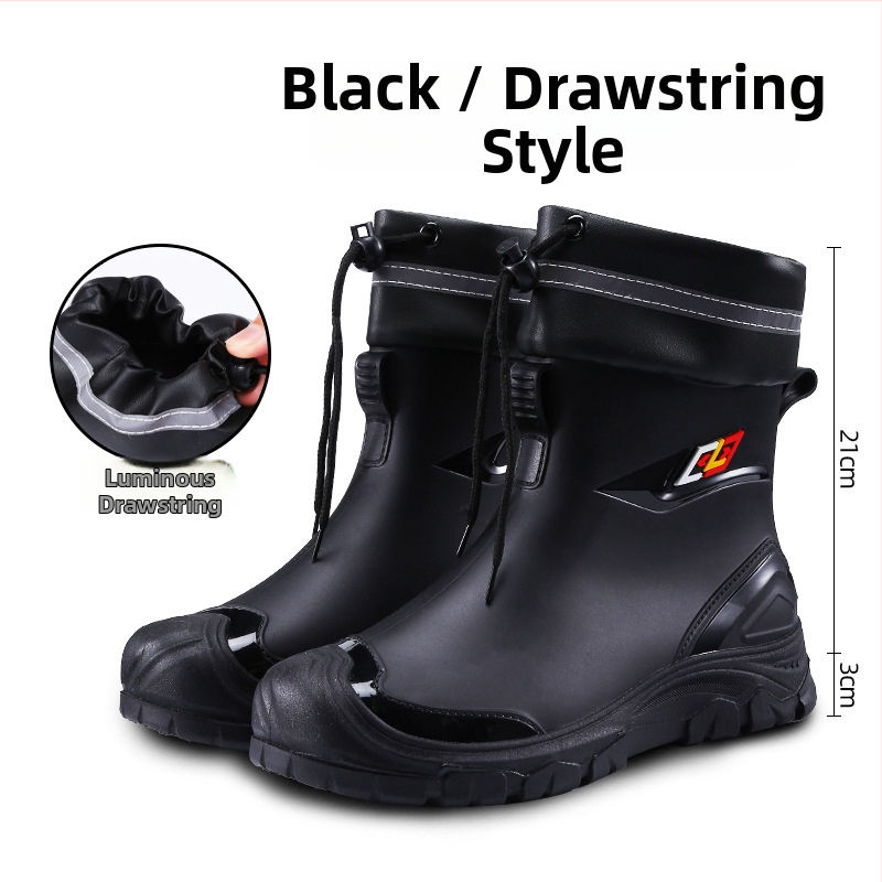 Meeste PVC vihmajalatsid voodriga kunstkarusnahaga, EVA sisetald, kummist talla, vastupidavad, soojad, nelja aastaajas