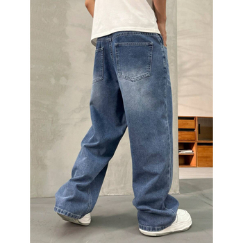 Дънки с широки крачоли, подплатени флисом, джобове, закопчаване с връзка