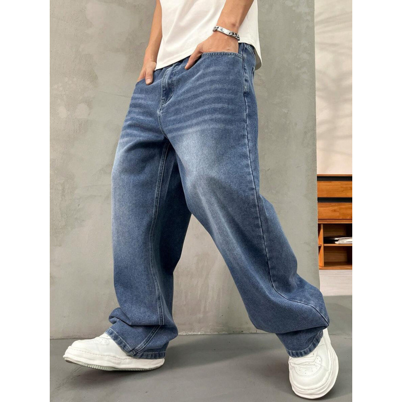 Дънки с широки крачоли, подплатени флисом, джобове, закопчаване с връзка