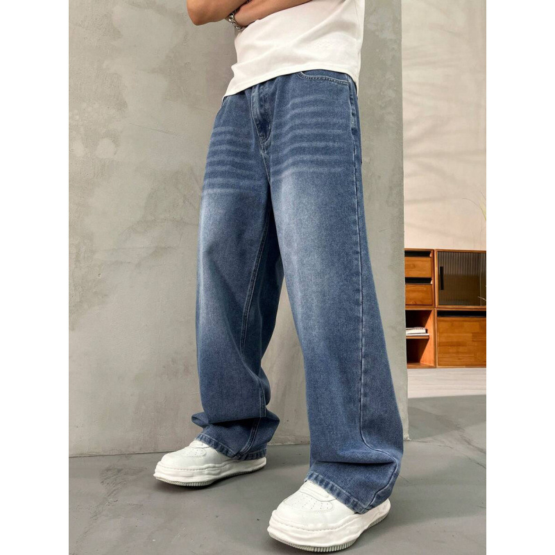 Дънки с широки крачоли, подплатени флисом, джобове, закопчаване с връзка