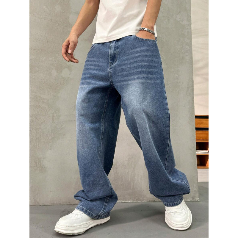 Дънки с широки крачоли, подплатени флисом, джобове, закопчаване с връзка