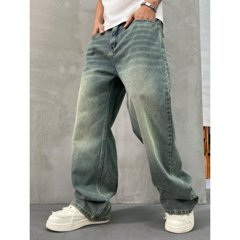 Дънки с широки крачоли, подплатени флисом, джобове, закопчаване с връзка