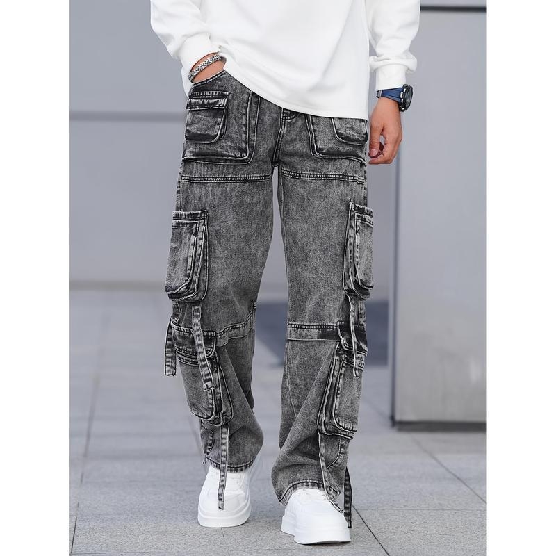 Ежедневни панталони, японски ретро стил, прав кройка, с къси крачоли, висока талия