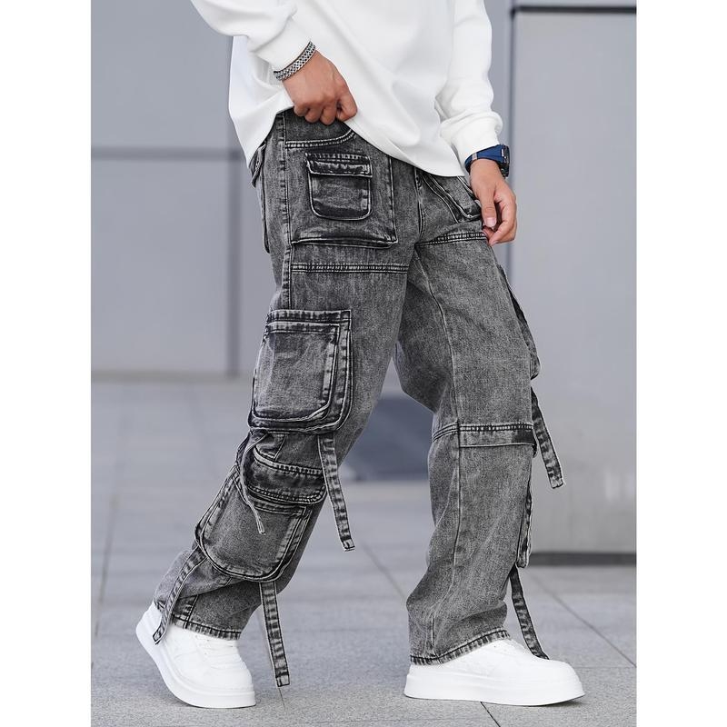 Ежедневни панталони, японски ретро стил, прав кройка, с къси крачоли, висока талия