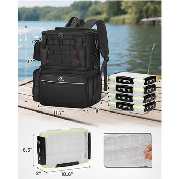 Раница за морски риболов – Oxford водоустойчива материя, голям капацитет, отделения за стръв и риболовни принадлежности, презрамка