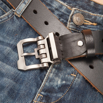 Мъжки колан, първокласна телешка кожа, катарама от сплав, закопчаване с пин, tanning обработка, пролет 2025