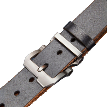 Мъжки колан, първокласна телешка кожа, катарама от сплав, закопчаване с пин, tanning обработка, пролет 2025