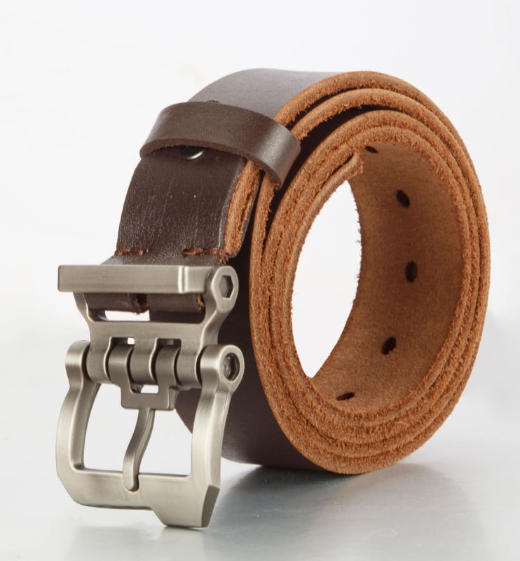 Мъжки колан, първокласна телешка кожа, катарама от сплав, закопчаване с пин, tanning обработка, пролет 2025