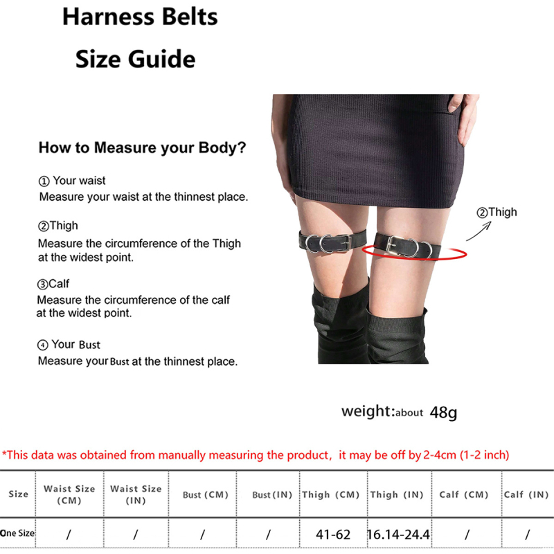 Inel decorativ pentru coapsă din PU leather, cataramă cu pin, lățime 2–4 cm, stil street/hip-hop/nișă