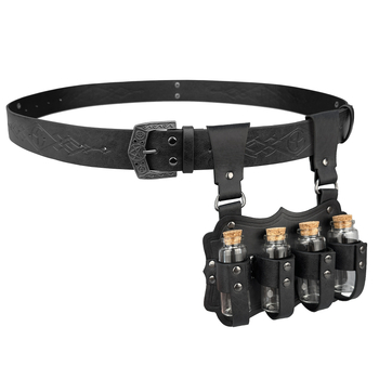 Josta ar četrām pudelēm, Modelis B, viduslaiku alkīmija, ziemeļniecisks vikingu stila cosplay rekvizīts pieaugušajiem