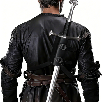 Средновековен калъф за меч за обратно носене — за еднолентов меч, стил Ренесанс и Викинг, ретро за Хелоуин косплей; Ficino на склад, за възрастни, есен 2025