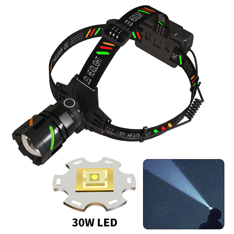 LED челна лампа с мощност 10W, батерия 18650, презареждаема, корпус от алуминиева сплав, обхват над 500 метра