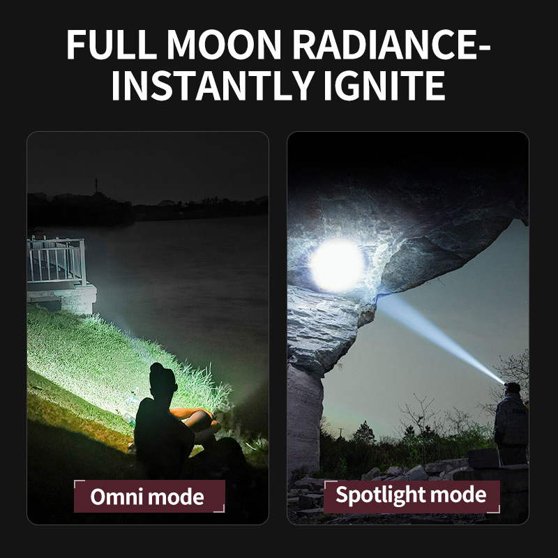 LED челна лампа с мощност 10W, батерия 18650, презареждаема, корпус от алуминиева сплав, обхват над 500 метра