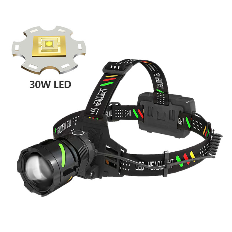 LED челна лампа с мощност 10W, батерия 18650, презареждаема, корпус от алуминиева сплав, обхват над 500 метра