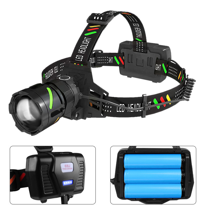 LED челна лампа с мощност 10W, батерия 18650, презареждаема, корпус от алуминиева сплав, обхват над 500 метра