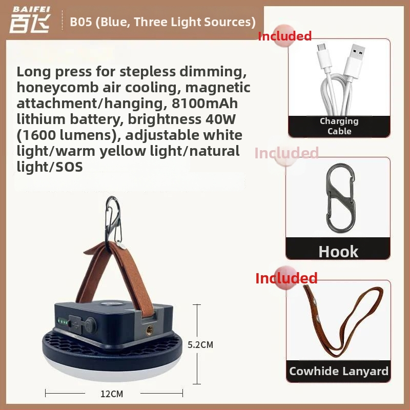 Къмпинг лампа с презареждаема — лампа накаливания, Powerful factory