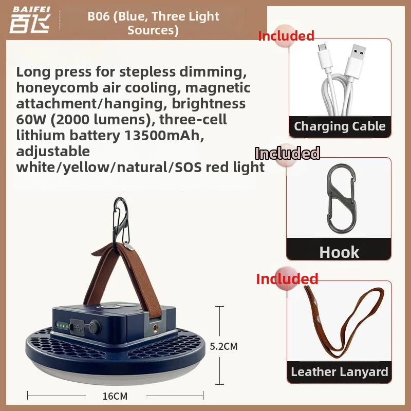 Къмпинг лампа с презареждаема — лампа накаливания, Powerful factory