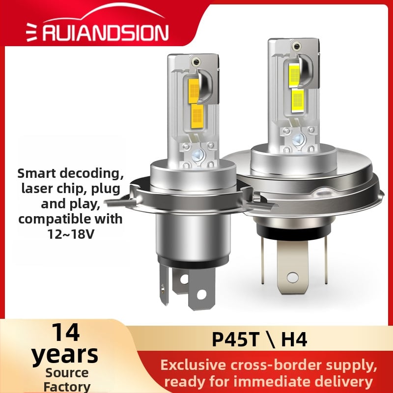 LED мотоциклетни фарове H4 P45T, светлинен източник 3570×4, мощност 21.6W, напрежение 12-18V, светлинен поток 4000 lm