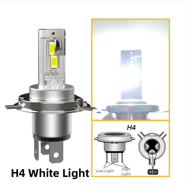 LED мотоциклетни фарове H4 P45T, светлинен източник 3570×4, мощност 21.6W, напрежение 12-18V, светлинен поток 4000 lm
