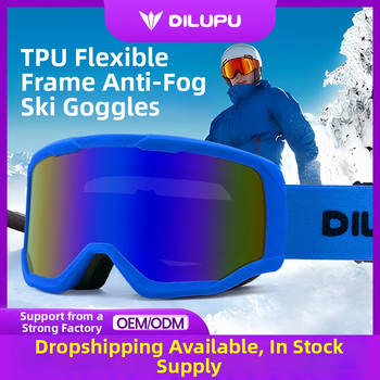 Divslāņu slēpošanas brilles ar pret miglošanos, TPU rāmis un PC lēcas, regulējama dioptrija, pieaugušajiem