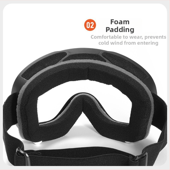 Slidinėjimo akiniai su dvigubo sluoksnio anti-fog, didelė sferinė lęšė, suderinami su reguliuojamu dioptru, suaugusiems (dvigubo sluoksnio | anti-fog | didelė sferinė lęšė | reguliuojamas dioptras | atsparus vandeniui)