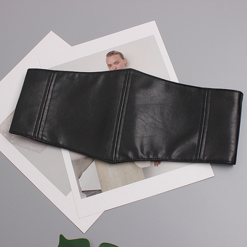 Centură de talie lată din piele sintetică pentru femei — accesoriu decorativ, elastic, pentru rochii și cămăși