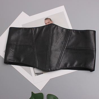 Centură de talie lată din piele sintetică pentru femei — accesoriu decorativ, elastic, pentru rochii și cămăși