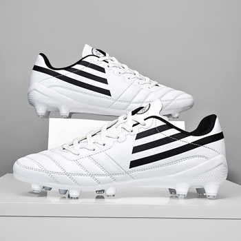 Футболни обувки с нисък връх, унисекс, синтетична кожа за горна част, подметка от гума, предно връзване, подходящи за естествена трева и изкуствен терен