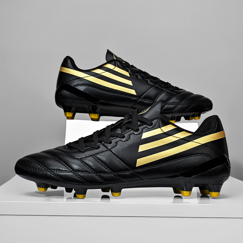 Футболни обувки с нисък връх, унисекс, синтетична кожа за горна част, подметка от гума, предно връзване, подходящи за естествена трева и изкуствен терен