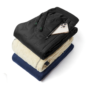 Дамски подплатени поларени панталони за зима, прави крачоли, ветроустойчиви, полиестер, талия с връзка