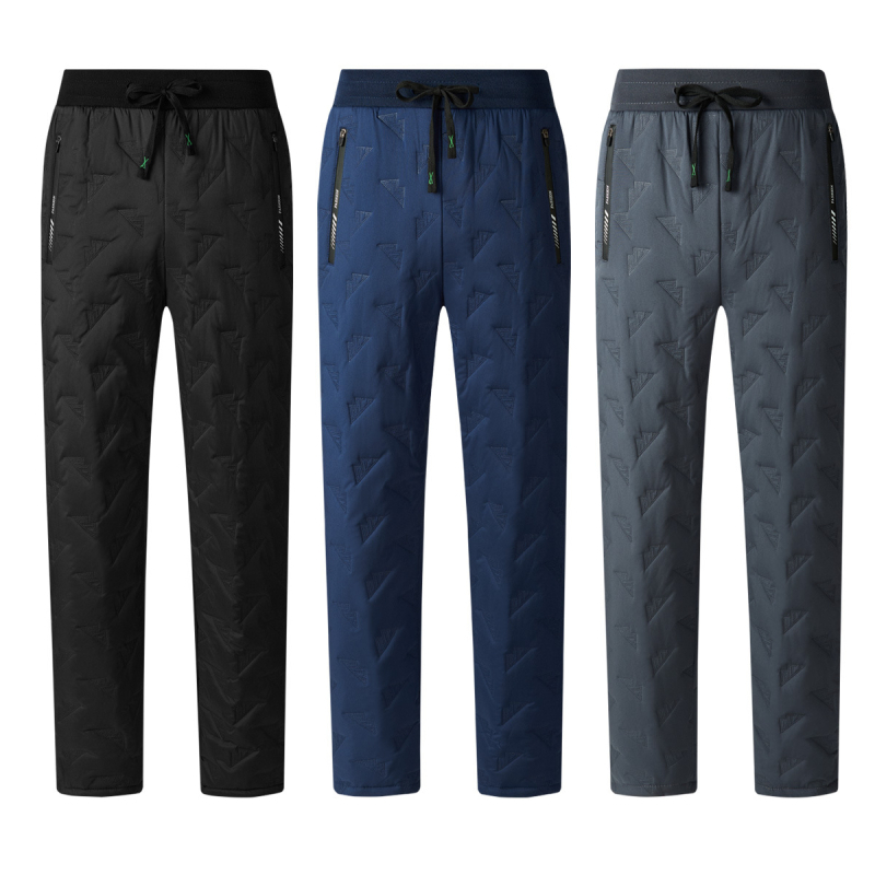 Дамски подплатени поларени панталони за зима, прави крачоли, ветроустойчиви, полиестер, талия с връзка