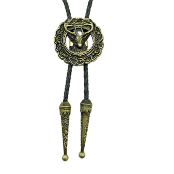 Боло вратовръзка - стрелоподобен дизайн, унисекс, за вечерно облекло; монохромен модел; материал: кожа; електроплакиране; обработка: tie-dye