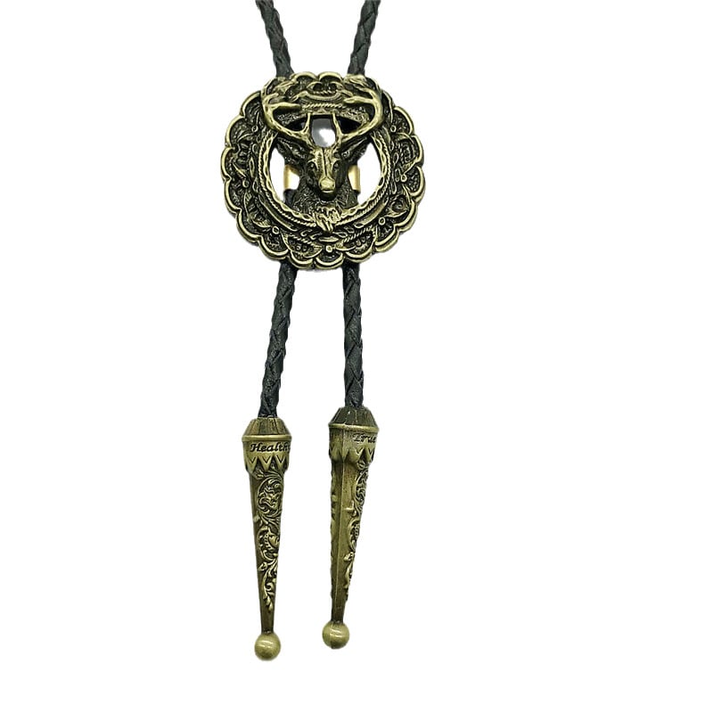 Боло вратовръзка - стрелоподобен дизайн, унисекс, за вечерно облекло; монохромен модел; материал: кожа; електроплакиране; обработка: tie-dye