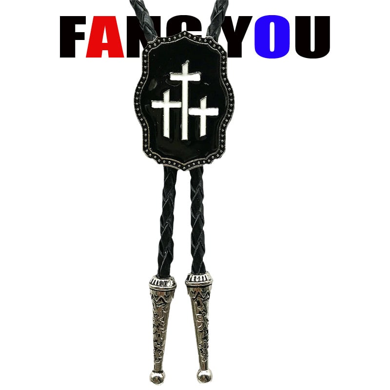 Боло вратовръзка - стрелоподобен дизайн, унисекс, за вечерно облекло; монохромен модел; материал: кожа; електроплакиране; обработка: tie-dye