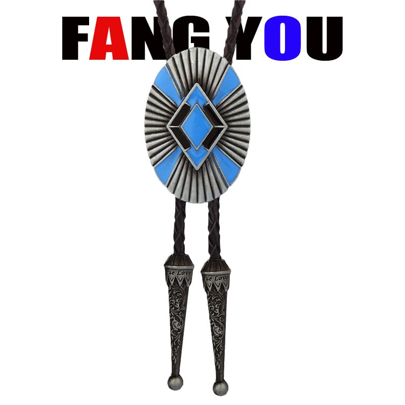 Боло вратовръзка - стрелоподобен дизайн, унисекс, за вечерно облекло; монохромен модел; материал: кожа; електроплакиране; обработка: tie-dye