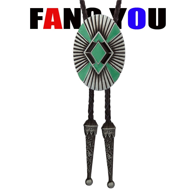 Боло вратовръзка - стрелоподобен дизайн, унисекс, за вечерно облекло; монохромен модел; материал: кожа; електроплакиране; обработка: tie-dye