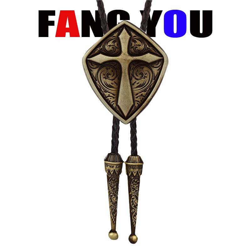 Боло вратовръзка - стрелоподобен дизайн, унисекс, за вечерно облекло; монохромен модел; материал: кожа; електроплакиране; обработка: tie-dye