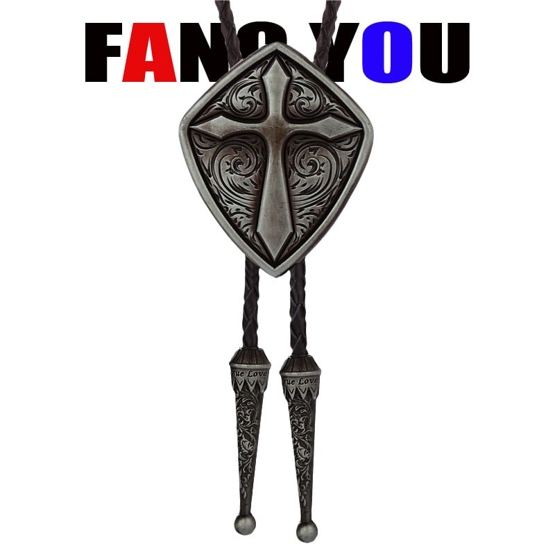 Боло вратовръзка - стрелоподобен дизайн, унисекс, за вечерно облекло; монохромен модел; материал: кожа; електроплакиране; обработка: tie-dye