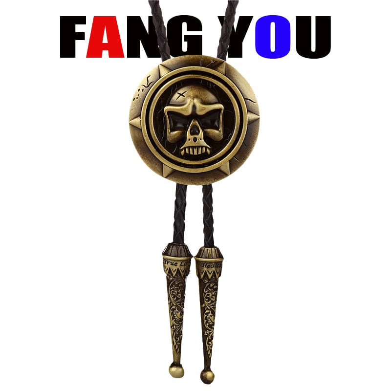 Боло вратовръзка - стрелоподобен дизайн, унисекс, за вечерно облекло; монохромен модел; материал: кожа; електроплакиране; обработка: tie-dye