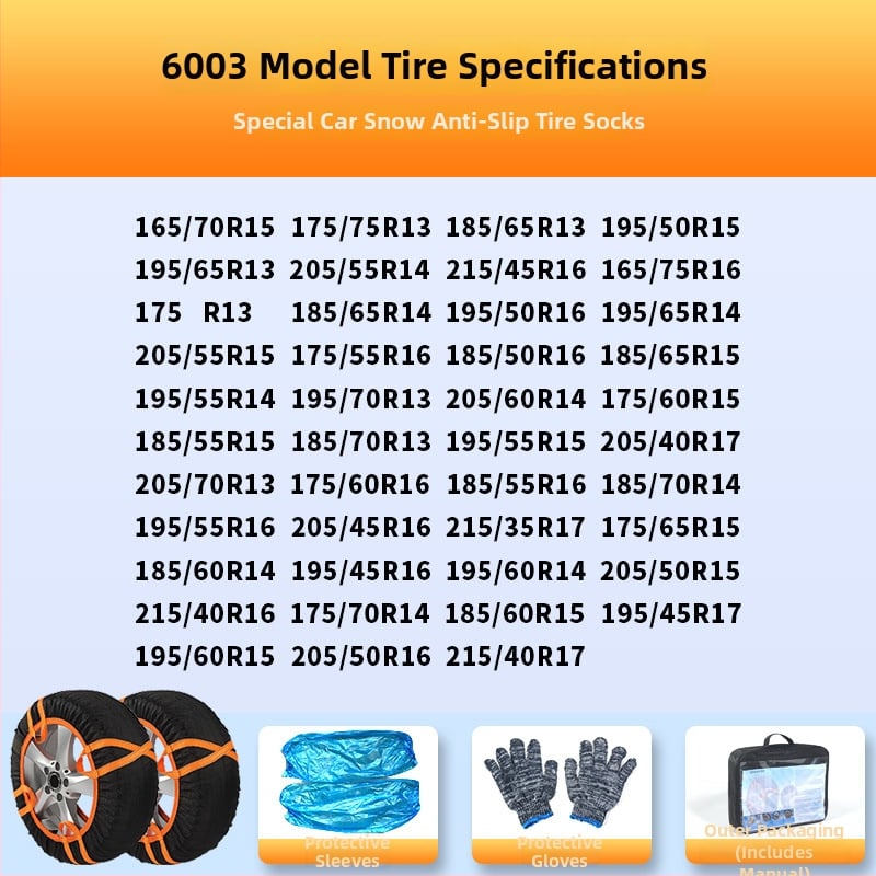 Снежни чорапи за гуми за SUV/офроуд автомобили със антихлъзгащ дизайн, персонализируеми, 1,5 кг