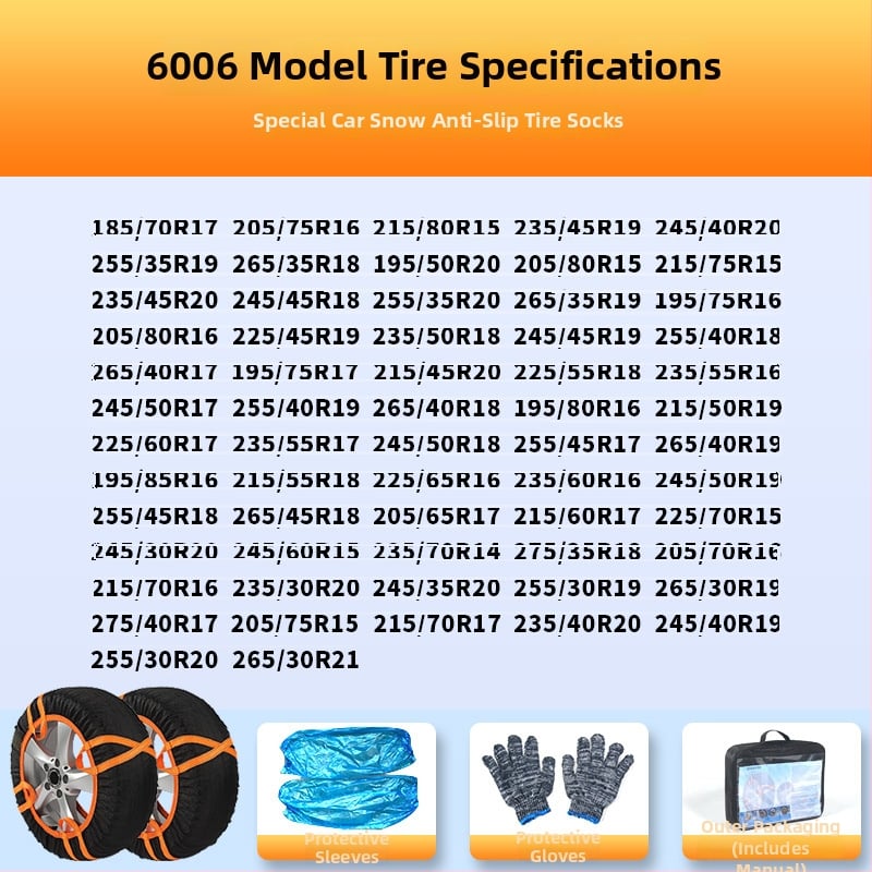 Снежни чорапи за гуми за SUV/офроуд автомобили със антихлъзгащ дизайн, персонализируеми, 1,5 кг