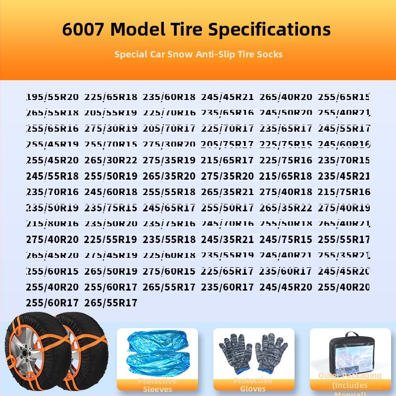 Снежни чорапи за гуми за SUV/офроуд автомобили със антихлъзгащ дизайн, персонализируеми, 1,5 кг