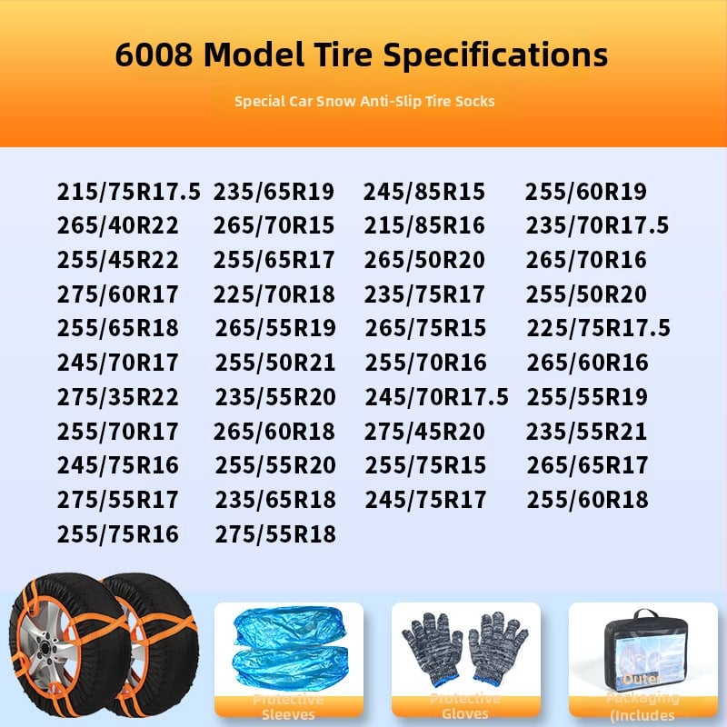 Снежни чорапи за гуми за SUV/офроуд автомобили със антихлъзгащ дизайн, персонализируеми, 1,5 кг