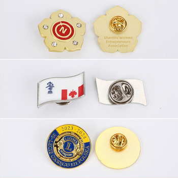 Metallist märgis kohandatud logoga, tsink sulam, die-casting valatud, kinnitus: liblikaklamber, nõel või nupud, kinkekarp