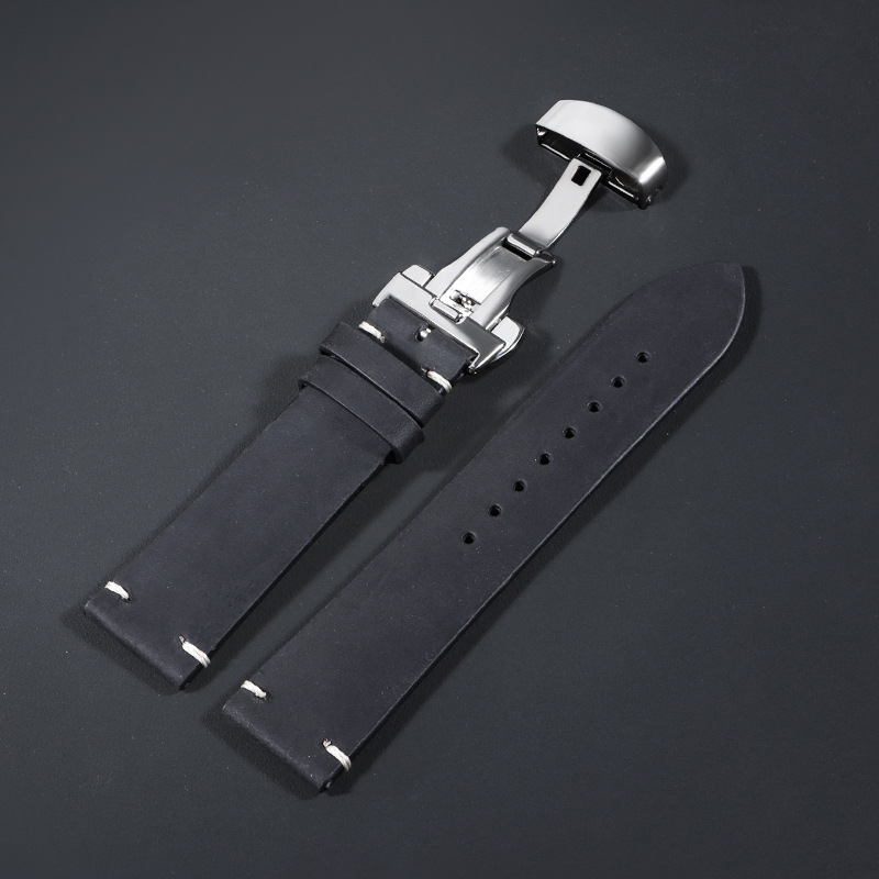 Langeley ehtne nahk kellarihm Huawei GT2 jaoks liblika klambriga, vintage kirjandusretro stiil